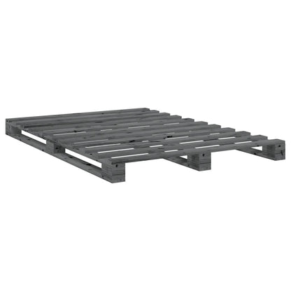 Bed Frame without Mattress  Grey 160x200 cm Solid Wood Pine