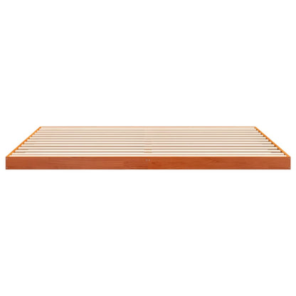 Bed Frame without Mattress Wax Brown 200x200 cm Solid Wood Pine