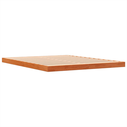 Solid Pine Bed Frame 160x200 cm - Wax Brown Finish, No Mattress