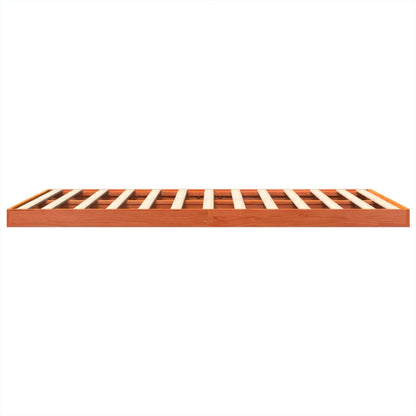 Solid Pine Bed Frame 160x200 cm - Wax Brown Finish, No Mattress
