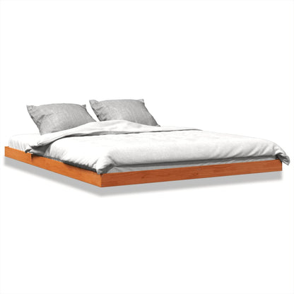 Solid Pine Wax Brown King Bed Frame 150x200 cm - No Mattress