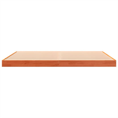 Solid Pine Wax Brown King Bed Frame 150x200 cm - No Mattress