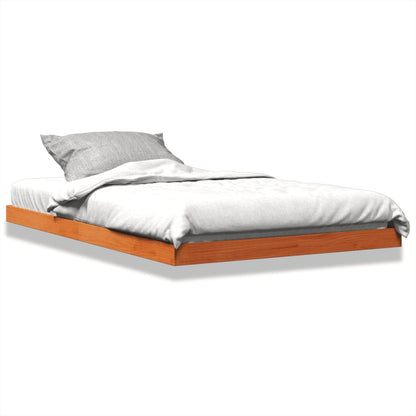 Solid Pine Wood Bed Frame Wax Brown 120x190 cm - Small Double