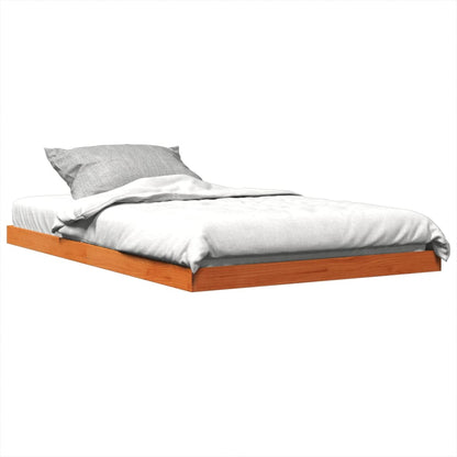 Solid Pine Wood Bed Frame Wax Brown 120x190 cm - Small Double