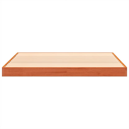 Solid Pine Wood Bed Frame Wax Brown 120x190 cm - Small Double