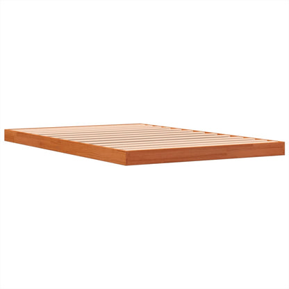 Solid Pine Wood Bed Frame Wax Brown 120x190 cm - Small Double