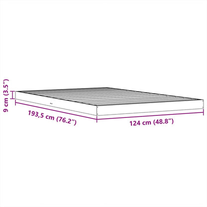 Solid Pine Wood Bed Frame Wax Brown 120x190 cm - Small Double