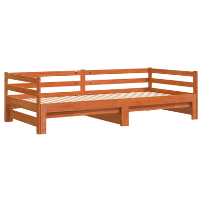 Daybed with Trundle without Mattress Wax Brown 90x200 cm Solid Wood