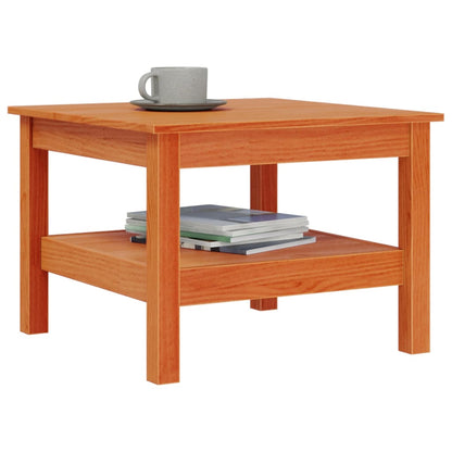 Coffee Table Wax Brown 55x55x40 cm Solid Wood Pine