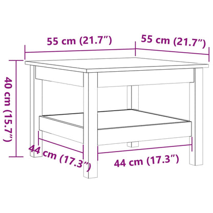 Coffee Table Wax Brown 55x55x40 cm Solid Wood Pine