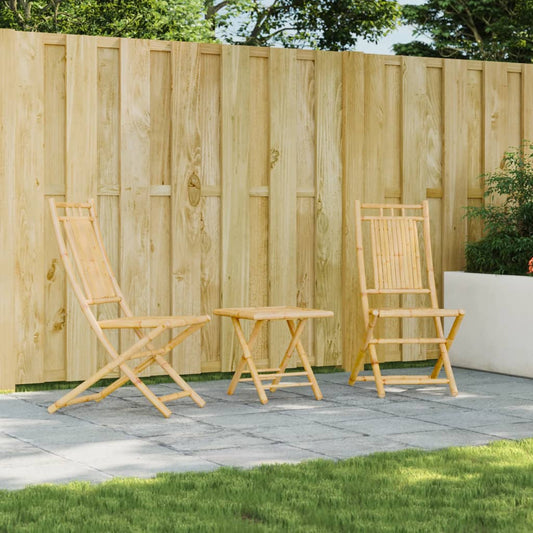 Bamboo Folding Garden Chairs Set of 2 - 46x66x99 cm