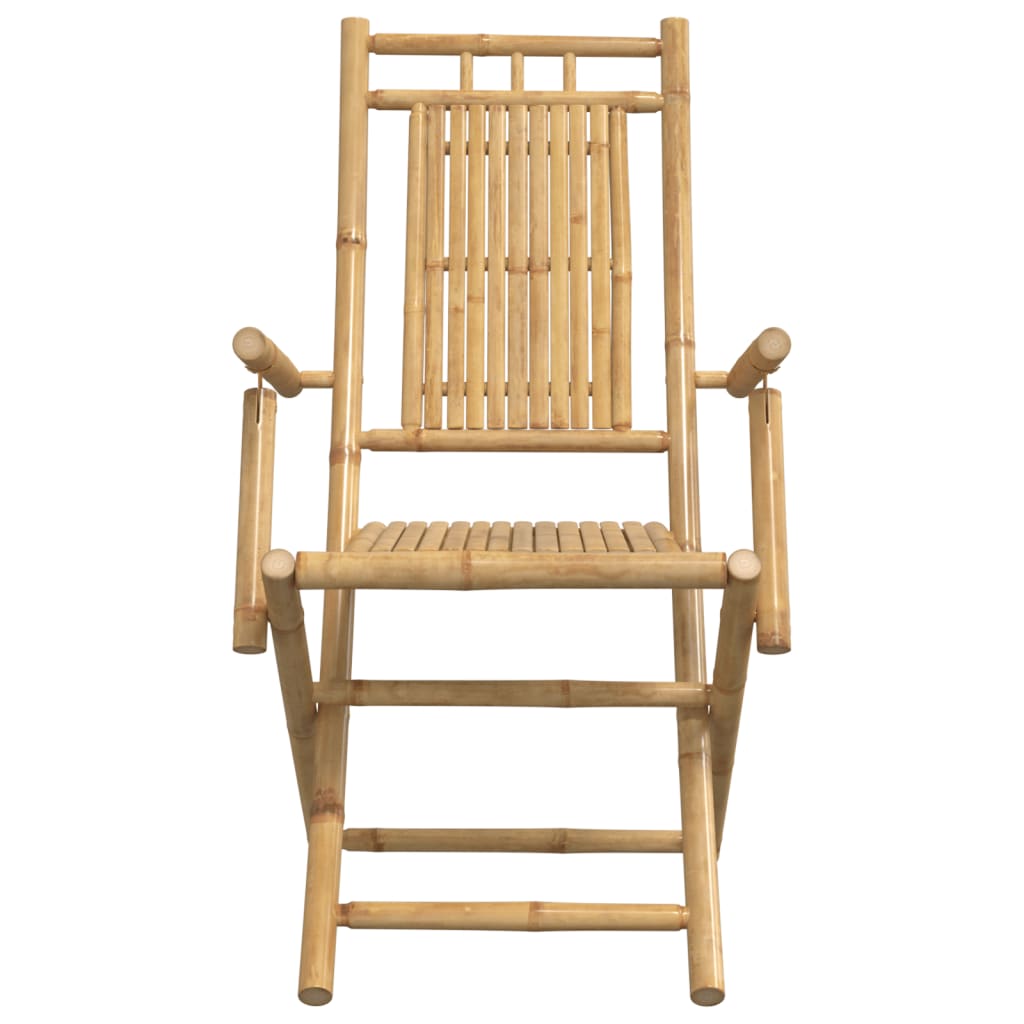 Set of 2 Bamboo Folding Garden Chairs 53x66x99 cm - Natural Finish