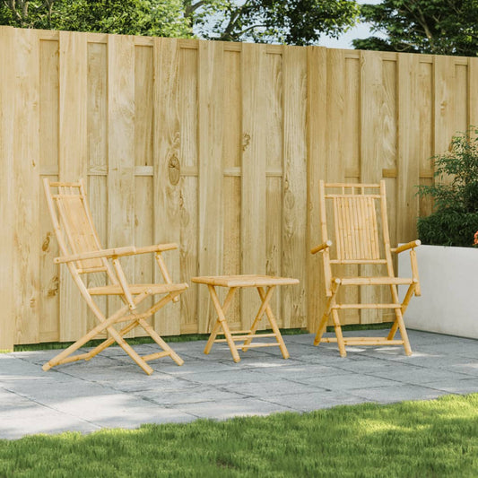 Set of 2 Bamboo Folding Garden Chairs 53x66x99 cm - Natural Finish