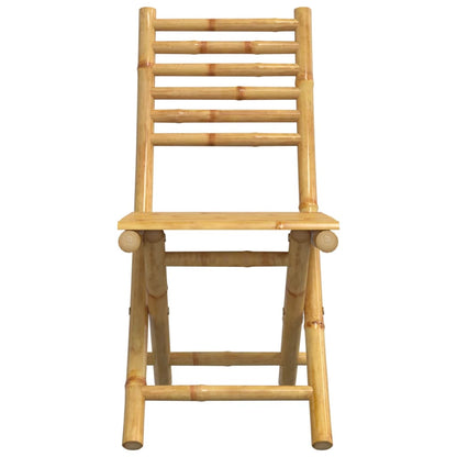 Bamboo Folding Garden Chairs, Set of 2, 43x54x88 cm - Natural Style