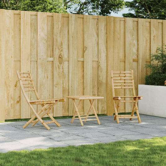 Bamboo Folding Garden Chairs, Set of 2, 43x54x88 cm - Natural Style