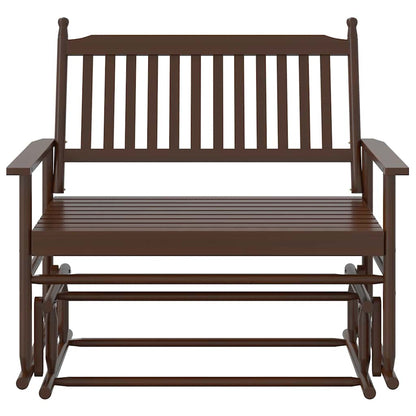 Solid Wood Poplar Glider Bench, Brown 118x70x104.5 cm