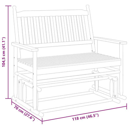 Solid Wood Poplar Glider Bench, Brown 118x70x104.5 cm