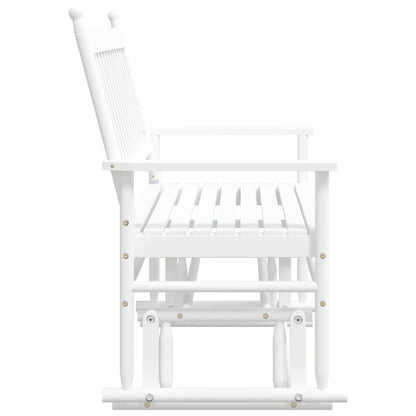 White Solid Wood Poplar Glider Bench, 118x70x104.5 cm
