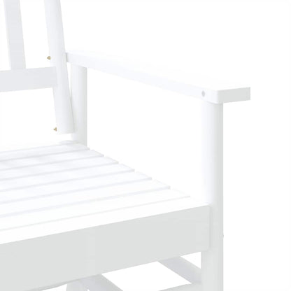White Solid Wood Poplar Glider Bench, 118x70x104.5 cm