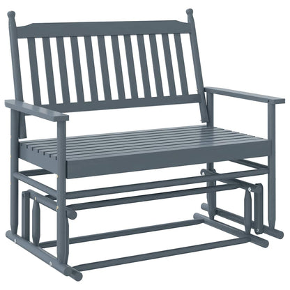 Solid Wood Poplar Glider Bench, Grey 118x70x104.5cm