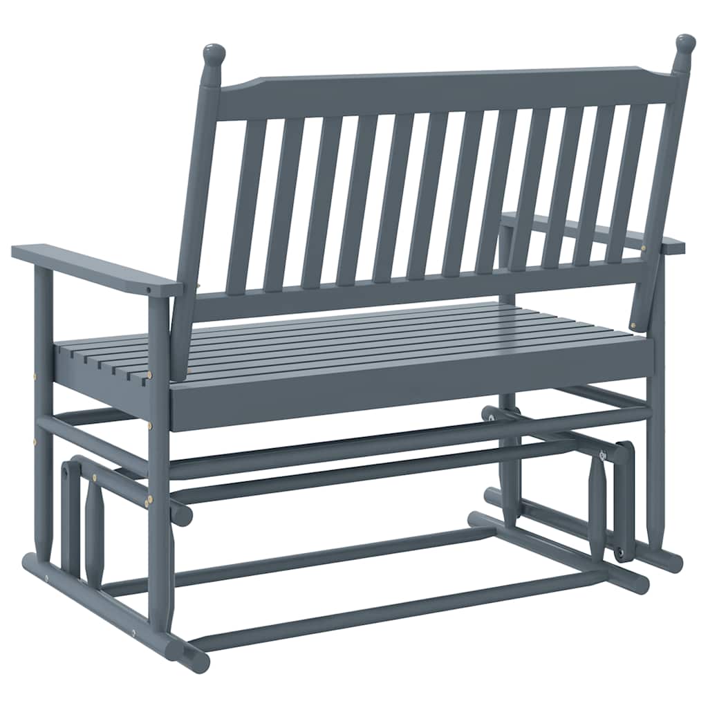 Solid Wood Poplar Glider Bench, Grey 118x70x104.5cm