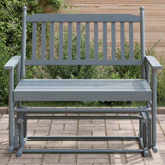 Solid Wood Poplar Glider Bench, Grey 118x70x104.5cm
