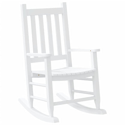 White Solid Wood Poplar Rocking Chair for Children