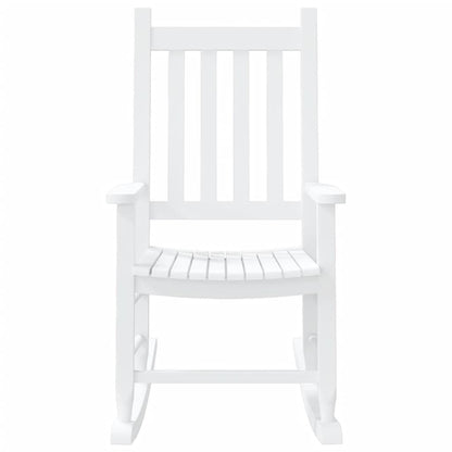 White Solid Wood Poplar Rocking Chair for Children