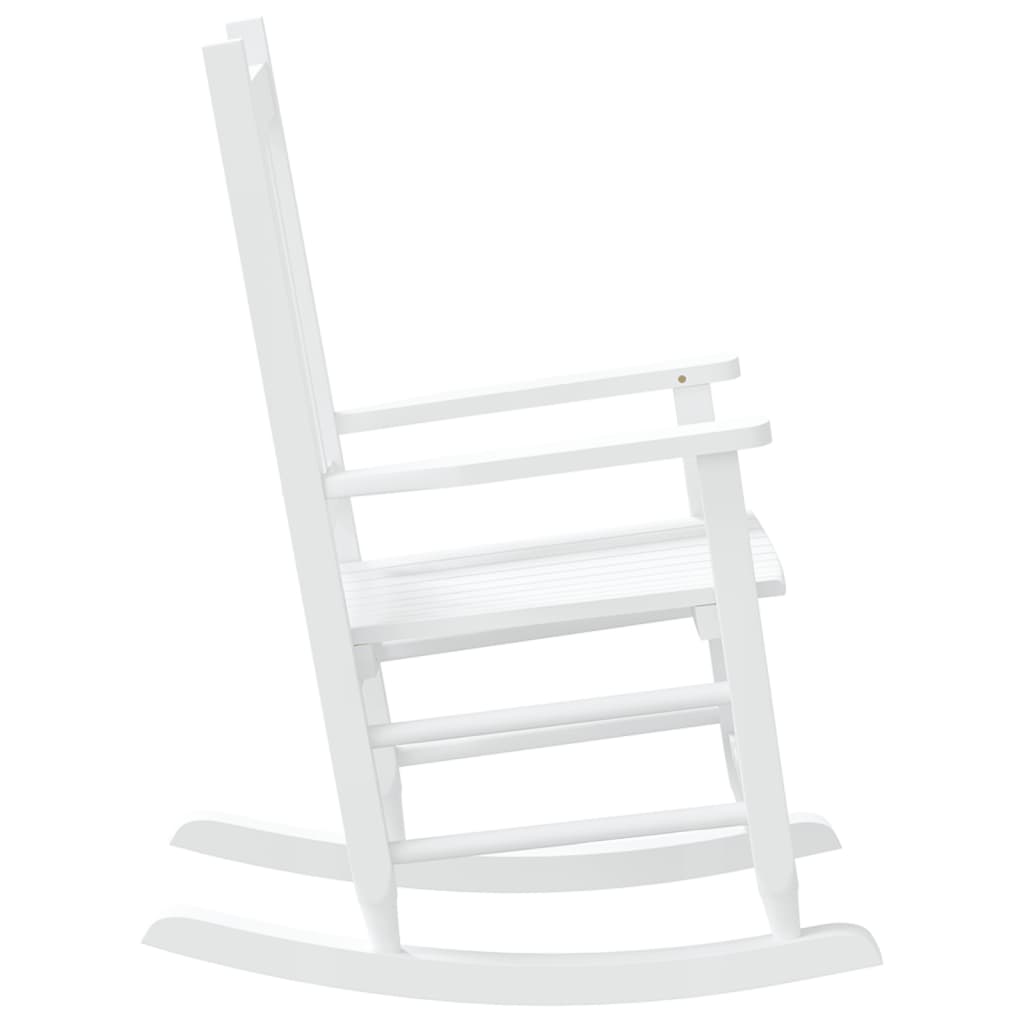 White Solid Wood Poplar Rocking Chair for Children