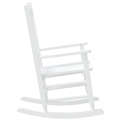 White Solid Wood Poplar Rocking Chair for Children