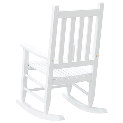 White Solid Wood Poplar Rocking Chair for Children