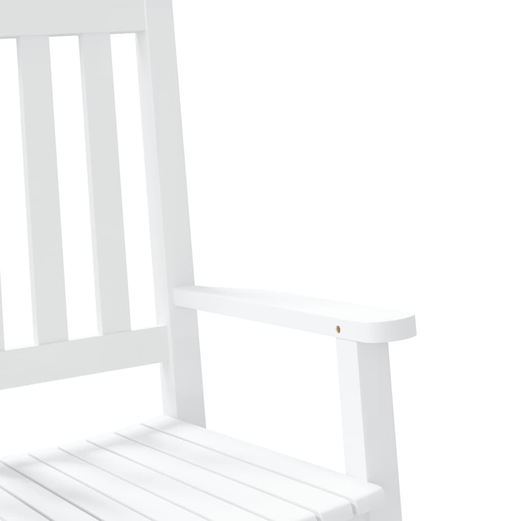 White Solid Wood Poplar Rocking Chair for Children