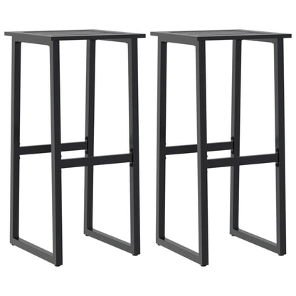 Sleek Black Bar Stools Set of 2 - Steel, 38x38x80 cm