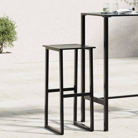 Sleek Black Bar Stools Set of 2 - Steel, 38x38x80 cm