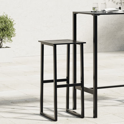 Black Bar Stools Set of 4 - Steel, 38x38x80 cm, Powder-coated