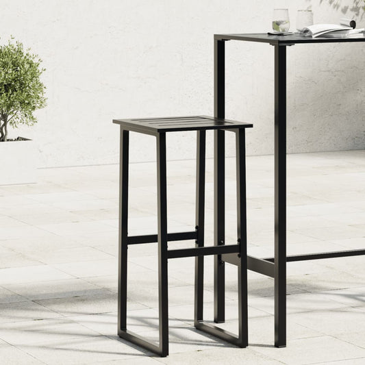Black Bar Stools Set of 4 - Steel, 38x38x80 cm, Powder-coated