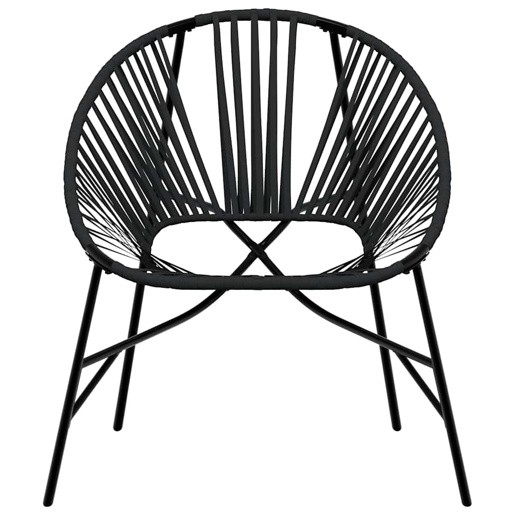 Black Poly Rattan Garden Egg Chair - Stylish Outdoor Seating