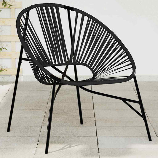 Black Poly Rattan Garden Egg Chair - Stylish Outdoor Seating