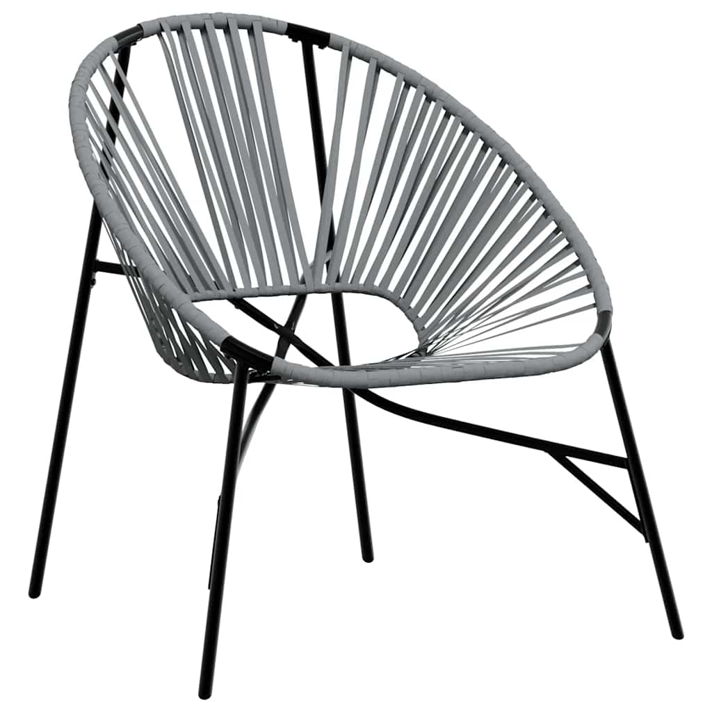 Stylish Black & Light Grey Poly Rattan Garden Egg Chair
