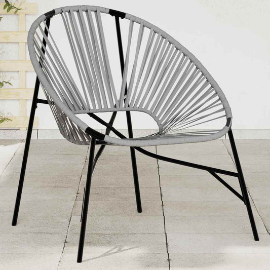 Stylish Black & Light Grey Poly Rattan Garden Egg Chair
