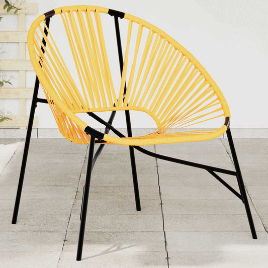 Stylish Black & Yellow Poly Rattan Garden Egg Chair