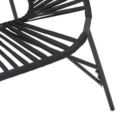 Elegant 3-Piece Black Poly Rattan Garden Chair Set