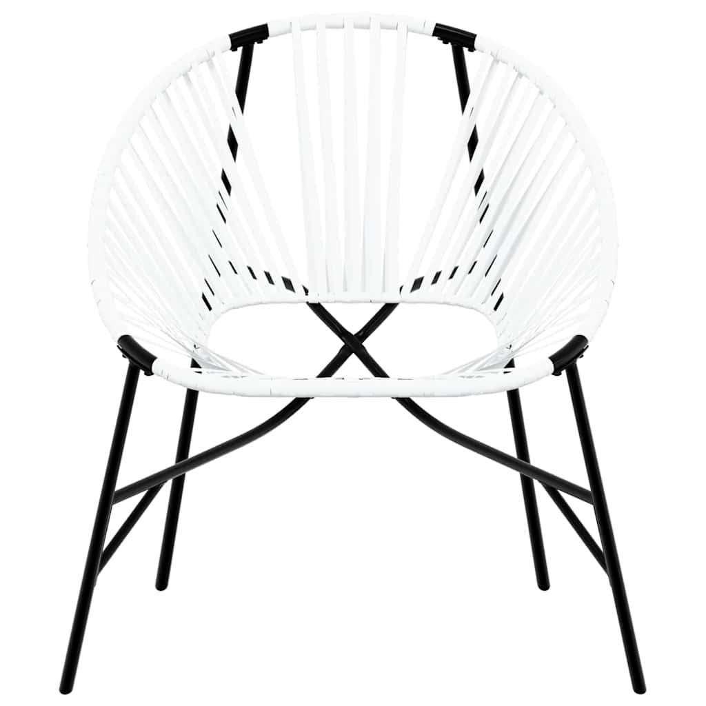 Stylish Black & White Poly Rattan Garden Chair Set - 3 Pieces