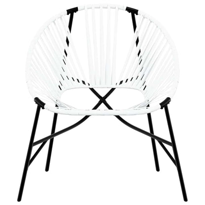 Stylish Black & White Poly Rattan Garden Chair Set - 3 Pieces