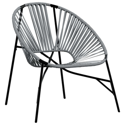 Stylish 3-Piece Black & Light Grey Poly Rattan Garden Chair Set