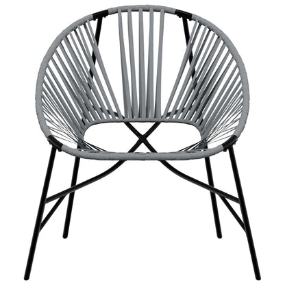 Stylish 3-Piece Black & Light Grey Poly Rattan Garden Chair Set