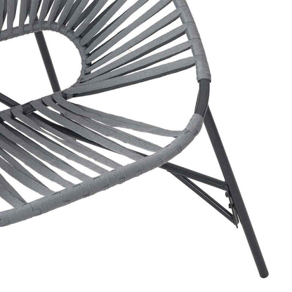 Stylish 3-Piece Black & Light Grey Poly Rattan Garden Chair Set
