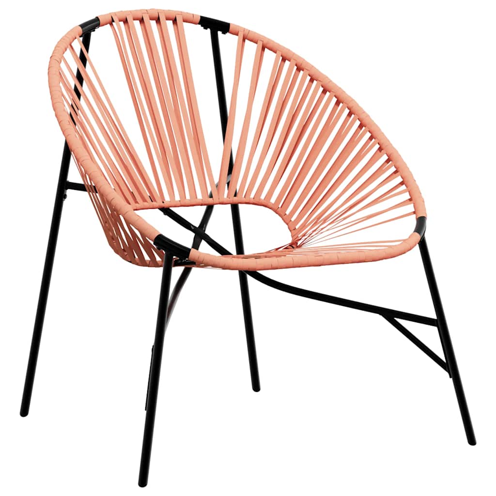 3-Piece Black & Orange Poly Rattan Garden Chair Set