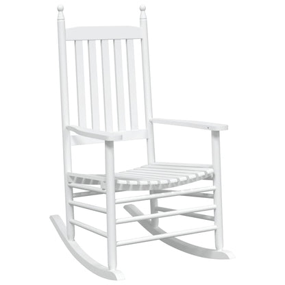 White Solid Wood Fir Rocking Chairs with Curved Seats, Set of 2