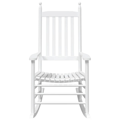 White Solid Wood Fir Rocking Chairs with Curved Seats, Set of 2